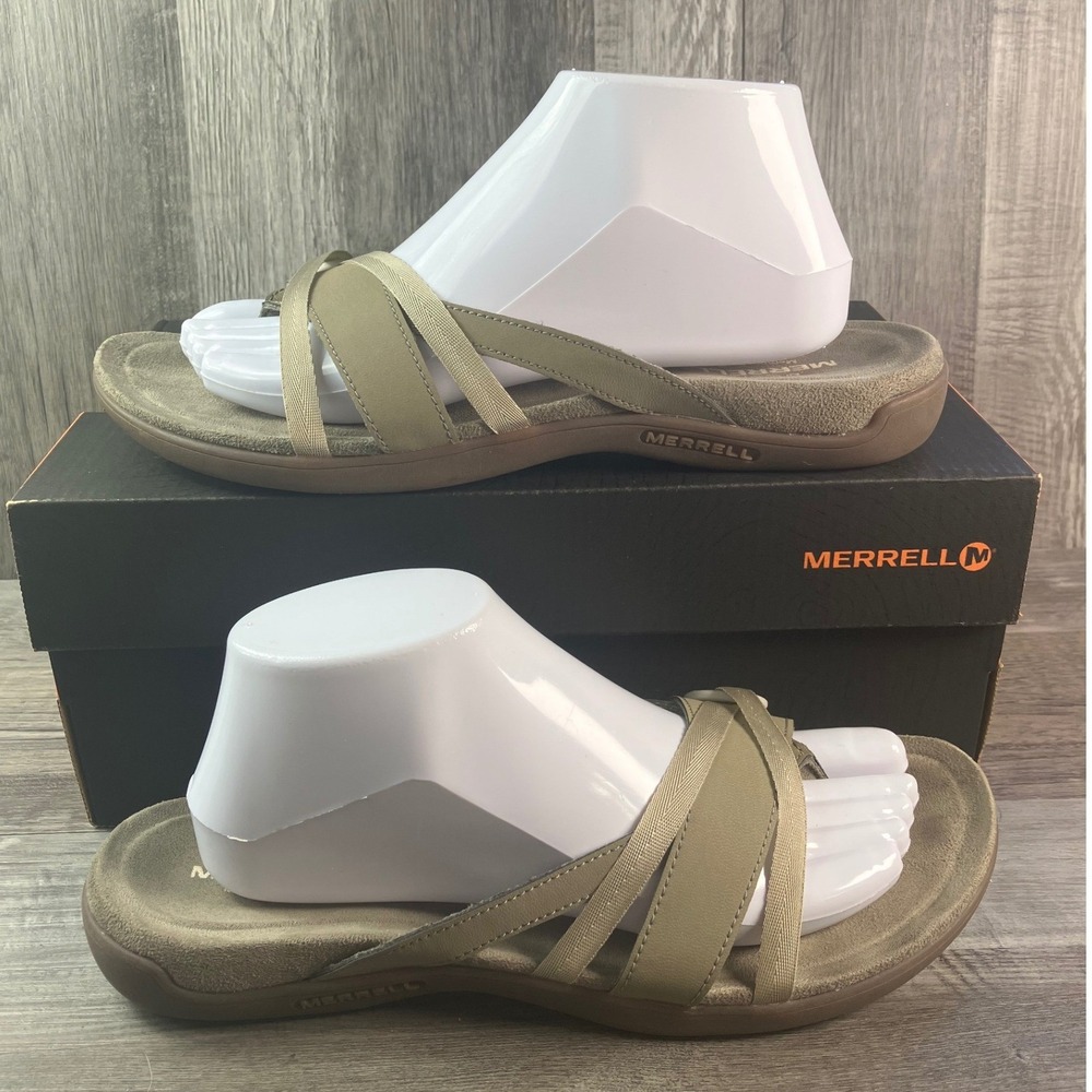 Merrell District Kindra Thong Sandals Womens 10 Brindle Tan J000496 Slide Sandal